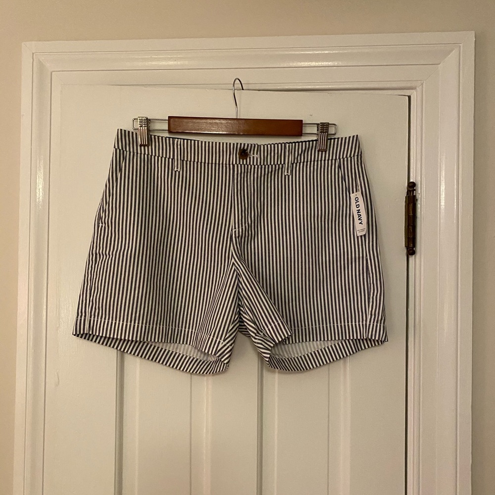 Navy Blue& White Stripped Everyday Short